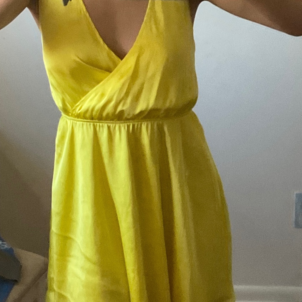 XS Like New Bebe Dress Bright Yellow NWOT